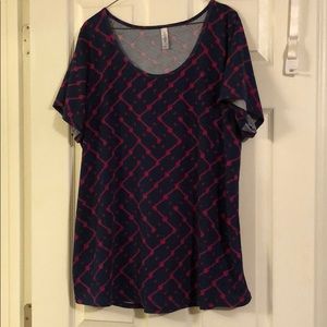 Lularoe Classic T navy and pink Size 2XL